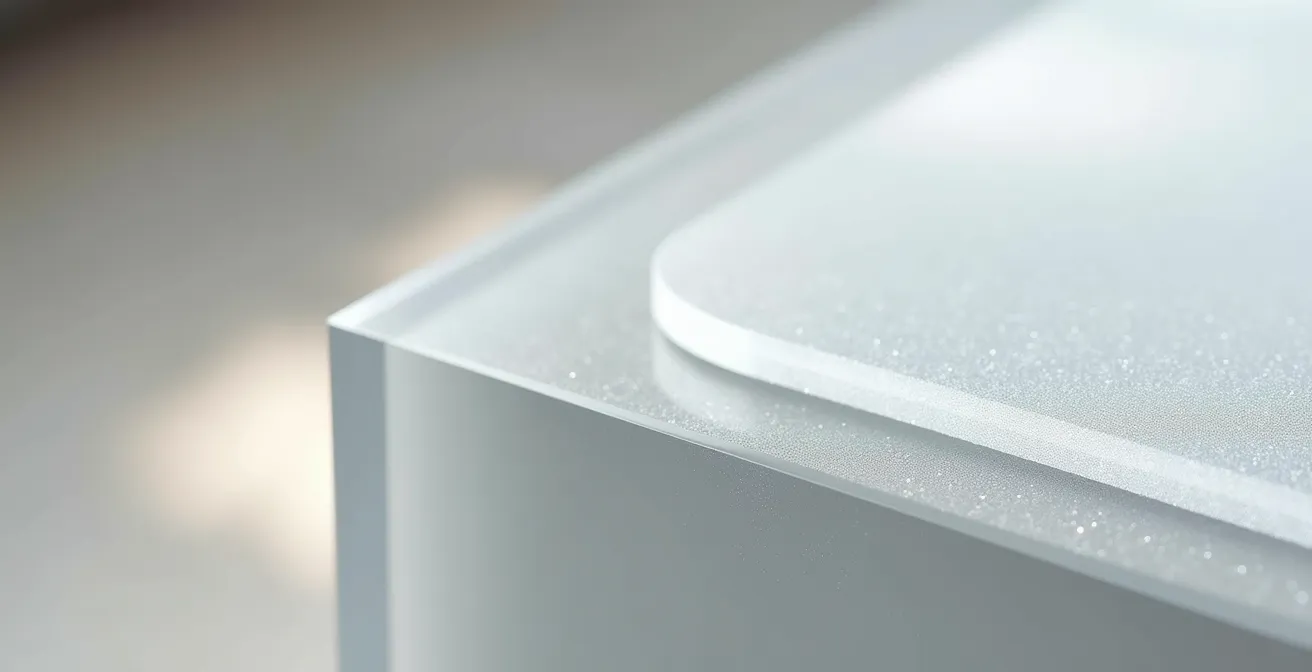 Macro view of different acrylic wedding furniture textures and clarity